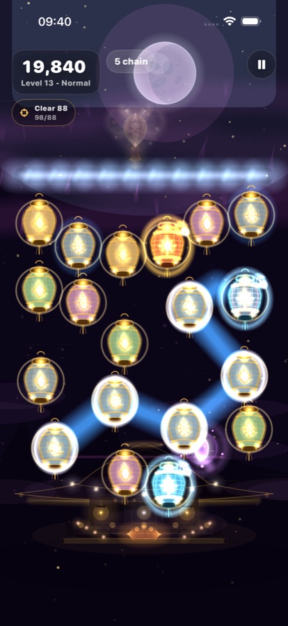 Glowfall gameplay with a spirit bonus moment.